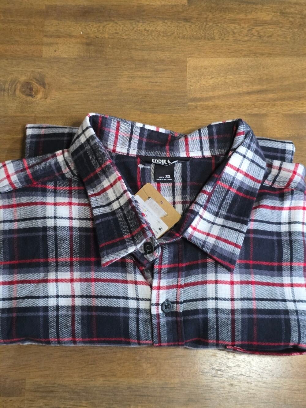 NWT Men's Eddie Bauer Field Flannel 2.0 Button-Front Flex Shirt Long Sleeve XXL